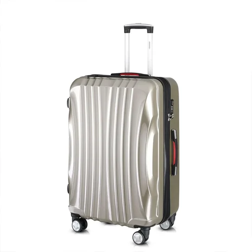 "Hard-shell suitcase Ikarus Champagne L made of ABS 38l 55x35x20cm image"