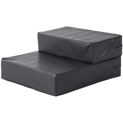 "Pet stairs dog stairs mat for cats and dogs foldable black image"