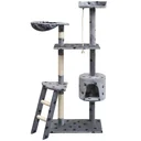 Sisal scratching post 150 cm footprints grey