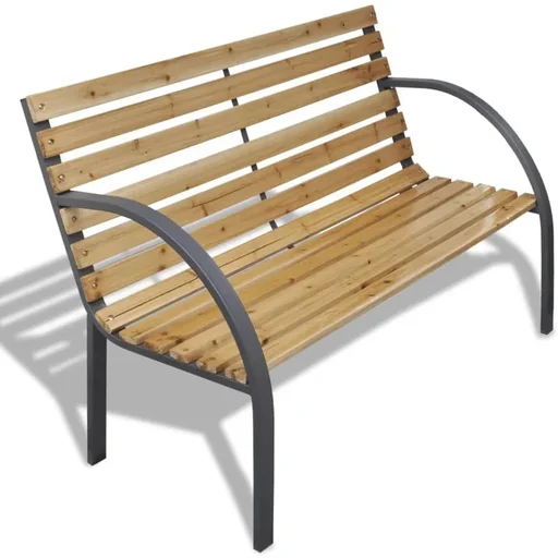 "Garden bench 120 cm wood and iron image"