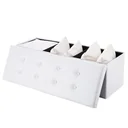 Foldable seat box with hinged lid white - 115x38x38cm