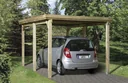 Single carport "Optima", size 1, flat roof, 322 x 512 cm