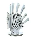 8-piece knife set with stand - white