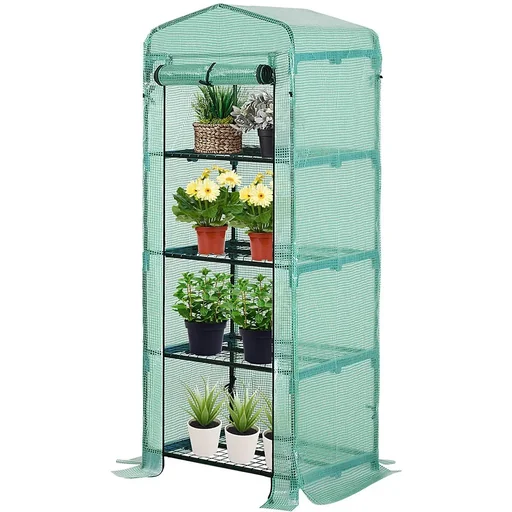"Greenhouse with 4 shelves green transparent image"