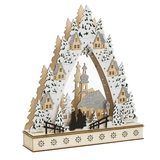 "Christmas town with LED lighting image"