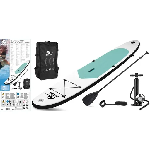 "Pacific Inflatable SUP Board - 305 cm - Set of 6 - White/Green image"