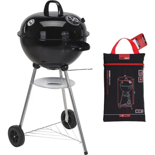 "BBQ Collection charcoal grill on wheels with thermometer - Ø47 cm incl. protective cover image"