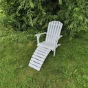 Deckchair with footrest, painted white