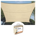 Voile d'ombrage perméable à l'eau - carrée - 5 x 5 m - Champagne