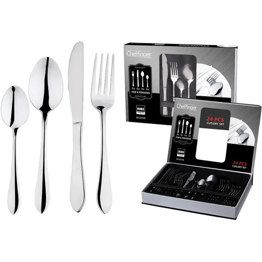 "Cutlery set - 24 pieces - Stainless steel image"