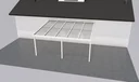 Patio roof Premium, white, 5100 x 4060 mm - Polycarbonate multi-wall sheets 16 mm, opal