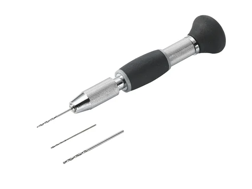 "Hand drill including 3 drill bits image"