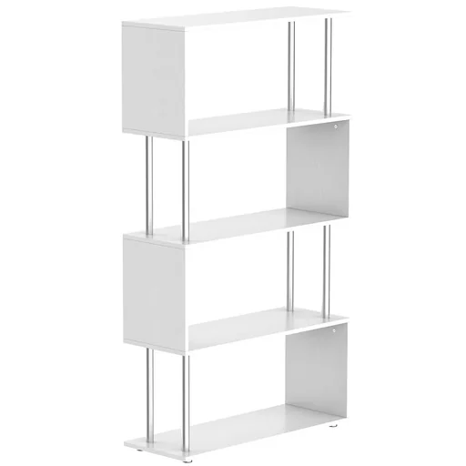 "Freestanding shelf 4 compartments room divider corner shelf wall shelf office shelf white 80x30x145 cm image"