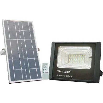 "VT-25W solar spotlight with separate solar panel - 12W - 550 lumens - 4000K - solar energy image"