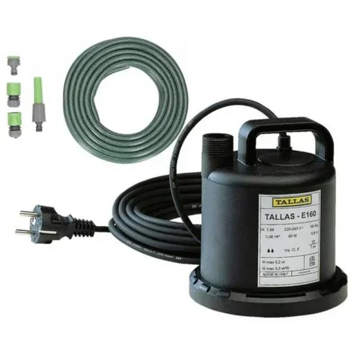 "Shallow water submersible pump E 160 NA, suction up to 3 mm, 90 watts INCL. garden hose 15 m, nozzle, fittings and tap 1". image"