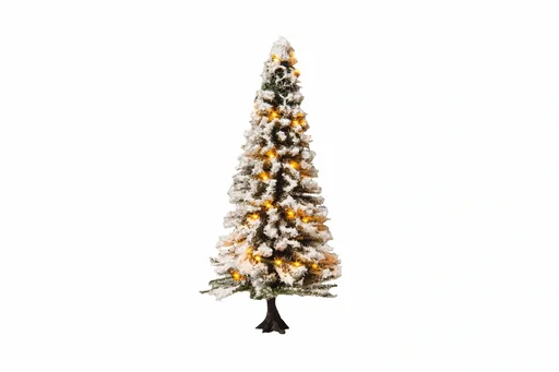 "Illuminated Christmas tree, snowy, with 30 LEDs, 12 cm high image"