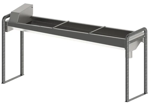 "Heatable trough drinker 100cm made of stainless steel, with base frame image"