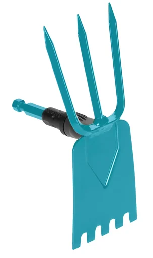 "Combisystem garden hoe, straight blade, 3 tines, working width 9 cm image"