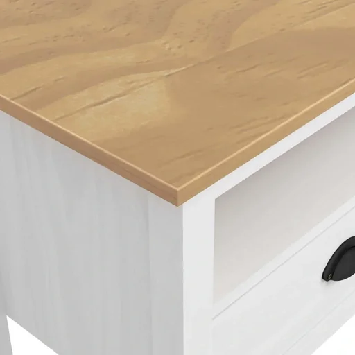 "TV cabinet Hill Range 110x40x47 cm solid pine white image"