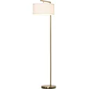 Floor lamp with linen shade gold/white