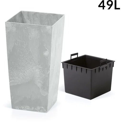 "Flowerpot - Concrete Style - 32.5 x 32.5 x 61 cm - Grey - 49L image"
