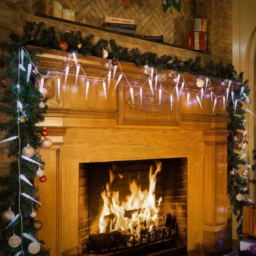 "Icicle Christmas lights - festive lights - 80 LEDs - 13 m - bright white image"