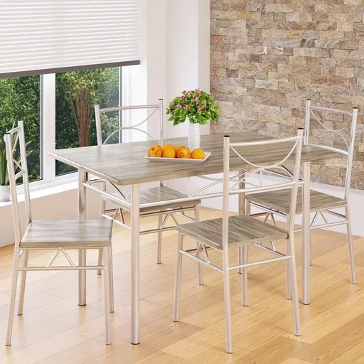 "5-piece lounge set "Paul" - dining table + 4 chairs - oak image"