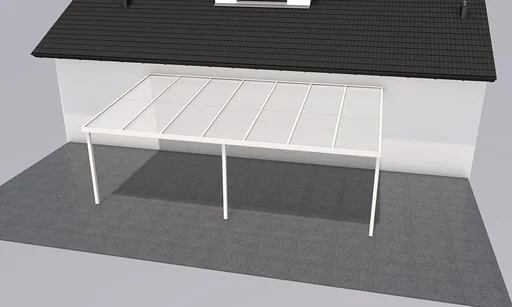 "Patio roof Premium, white, 7120 x 4060 mm - Polycarbonate multi-wall sheets 16 mm, opal image"