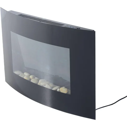 "Electric fireplace wall fireplace 1800 Watt LED remote control black image"