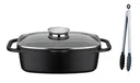 Plat à rôtir universel 33 cm Gourmet Granit avec pince de service