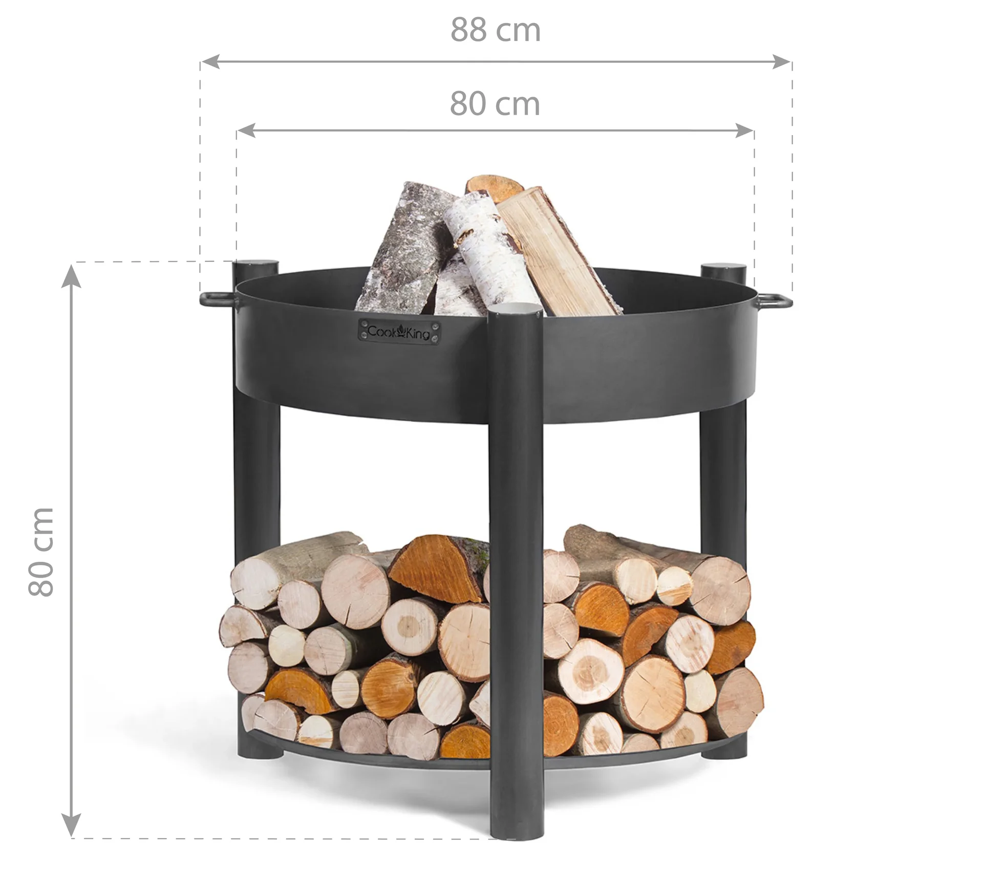 "CookKing Foyer Montana 80 haut, avec rangement pour bois image"