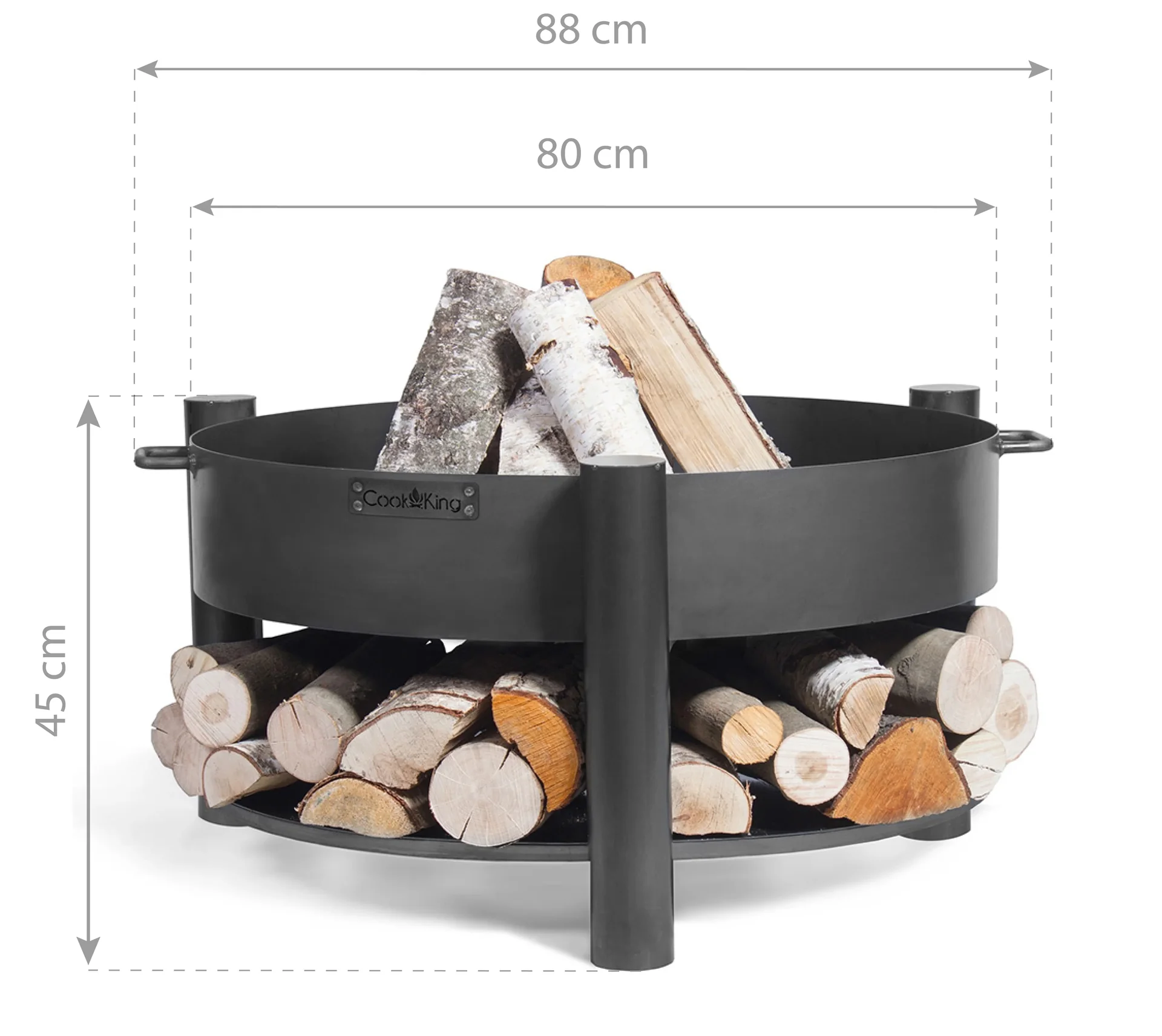 "CookKing Foyer Montana 80, avec rangement pour bois image"