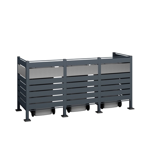 "Westmann Habillage de poubelles Planum 3 unités 120 cm anthracite (3× 240 L) image"