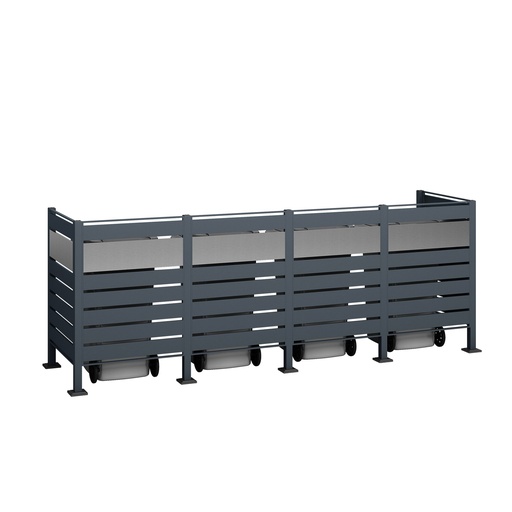 "Westmann Habillage de poubelle Planum 4 unités 120 cm anthracite (4× 240 L) image"