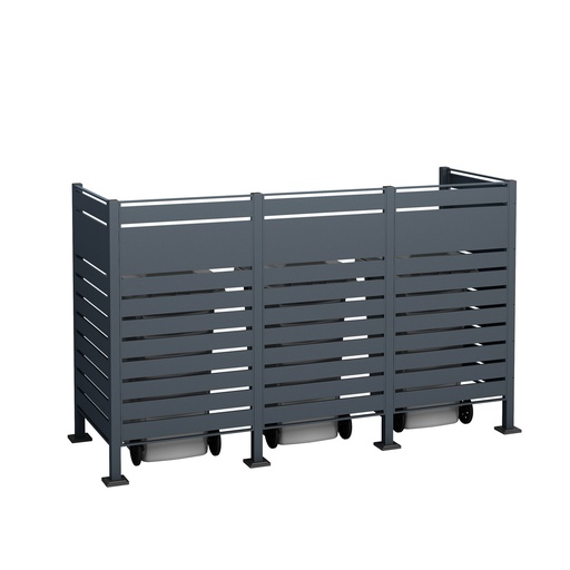 "Westmann Habillage de poubelles Planum 3 pièces 150 cm anthracite (3× 240 L) image"