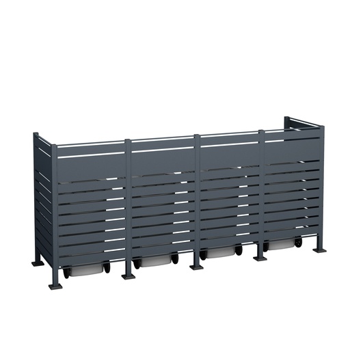 "Westmann Habillage de poubelles Planum 4 places 150 cm anthracite (4× 240 L) image"