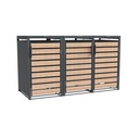 Westmann Boîte à poubelles Lacina 3 en bois (3× 240 L)