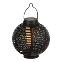 Lampes solaires "Flame", noires, lot de 2