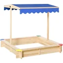 Sandpit with adjustable roof naur, blue