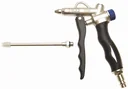 Compressed air blow gun with flow regulator