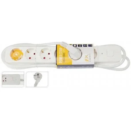 "6-way wall socket 140cm white image"