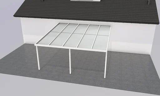 "Patio roof Premium, white, 5100 x 5060 mm - Acrylic multi-wall sheets 16 mm, bronze image"