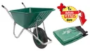 Professional wheelbarrow 100 l with leaf and grass collector attachment