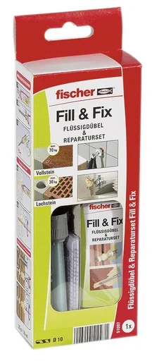 "Fill & Fix liquid dowel and repair kit 25 ml, sandable and paintable image"