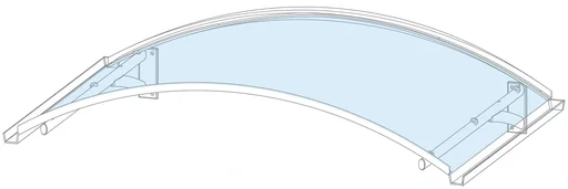 "Arched canopy type BV Secco, 1500 x 900 x 320 mm, stainless steel image"