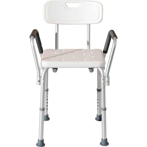 "Shower stool with backrest, height adjustable image"