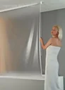 Cassette shower blind De Luxe "Ocean white", 134 cm - side pull