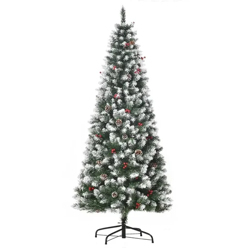 "Artificial Christmas tree with 618 branch tips 180 cm Christmas tree easy assembly Christmas tree PVC metal green Ø65 x 180 cm image"