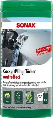 "Cockpit care wipes matte effect box 25 pieces image"