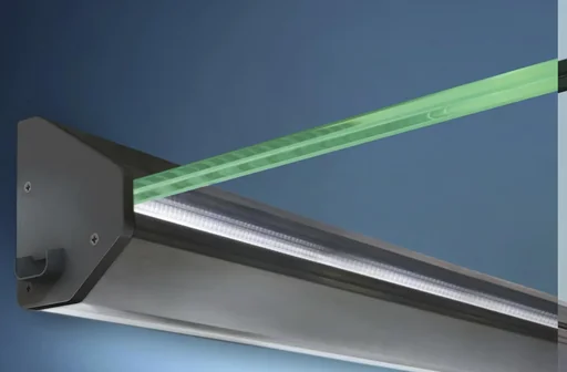 "Real glass canopy LED - 3-part, 160 x 93.5 x 13.5 cm aluminum silver, VSG 2 x 8 mm, clear image"